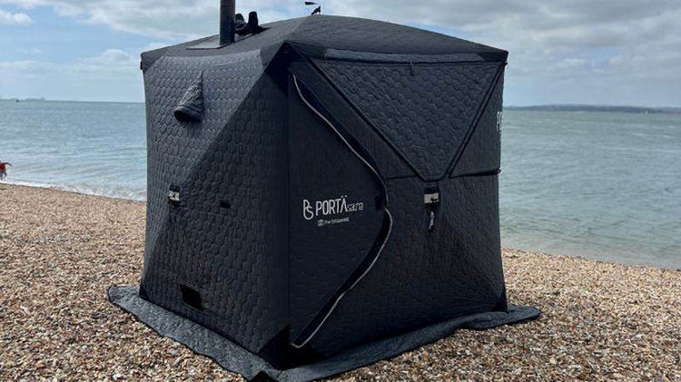 portable sauna on beach